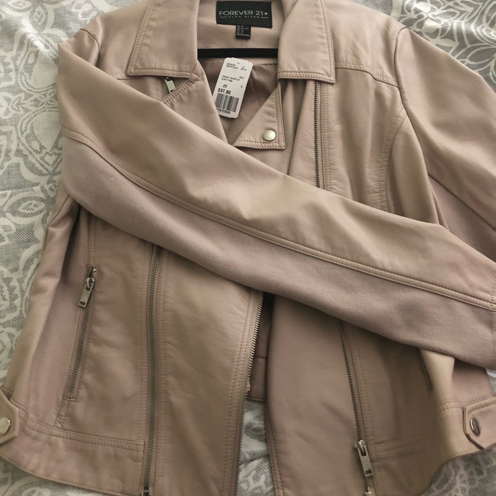 Faux Leather Dusty Pink Jacket